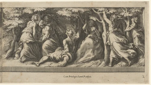 The taking of the Golden Apples, from Perseus and the Golden Apples by Cherubino Alberti, print, 1570-1615