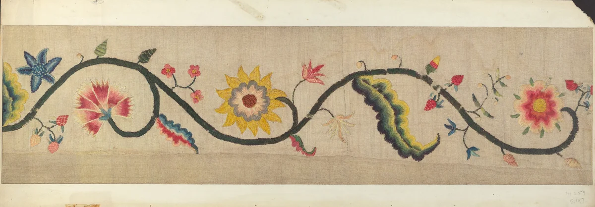 Crewel Embroidery (Border) by Lawrence Peterson, index of american design, 1938