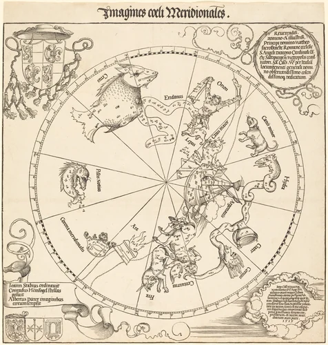 The Southern Celestial Hemisphere by Albrecht Dürer, print, 1515