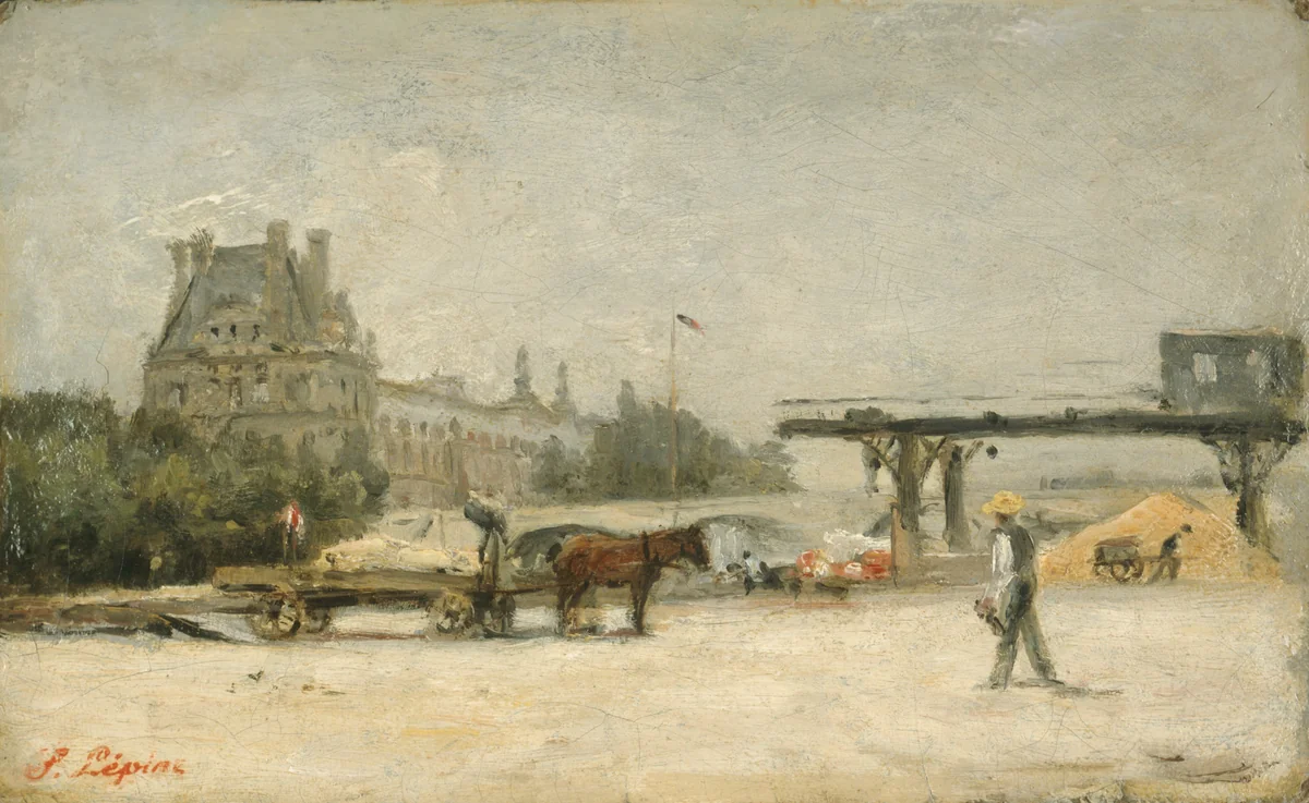 View of the Louvre by Stanislas Lépine, painting, 1880-1886