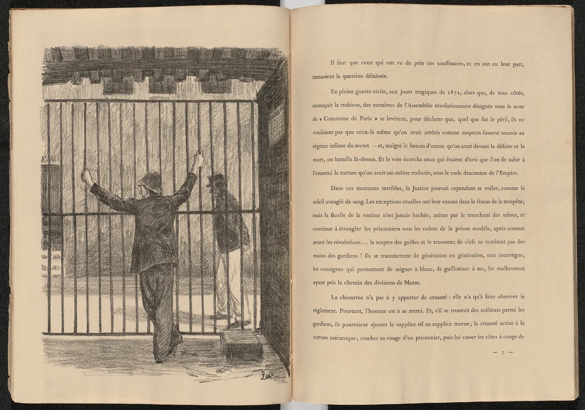 Plate (facing page 7) from Mazas by Maximilien Luce, illustrated book, 1894