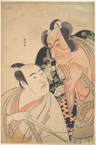 A Daimyo Talking to One of His Retainers by Katsukawa Shunkō (勝川春好), print, 1615-1868