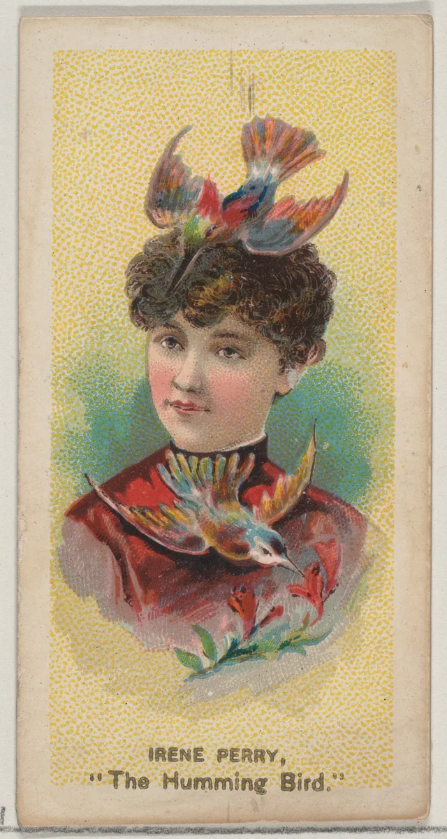 Irene Perry as "The Humming Bird," from the series Fancy Dress Ball Costumes (N73) for Duke brand cigarettes by W. Duke, Sons & Co., print, 1889