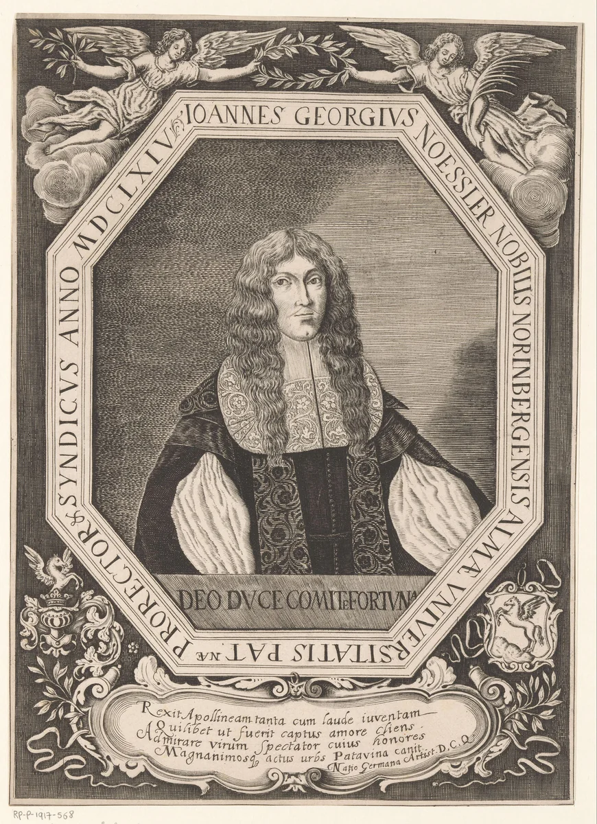 Portret van Johann Georg Nössler by Luca Tonioli, print, 1664