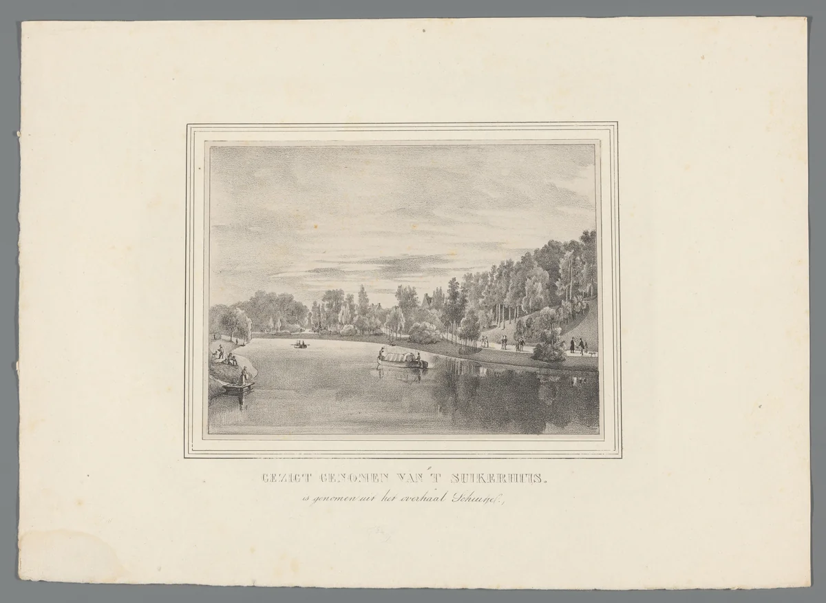 Gezigt genomen van 't Suikerhuis / is genomen uit het overhaal Schuytje by anonymous, print, 1831