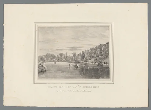 Gezigt genomen van 't Suikerhuis / is genomen uit het overhaal Schuytje by anonymous, print, 1831