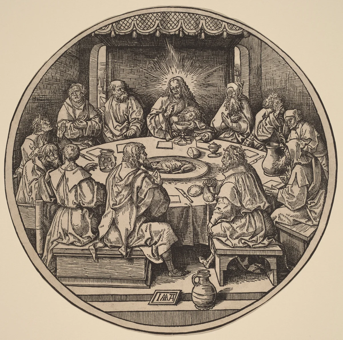 The Last Supper by Jacob Cornelisz van Oostsanen, print, 1514