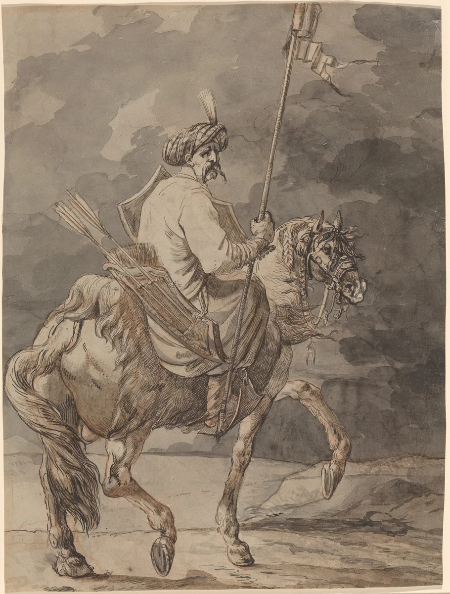 The Polish Rider by Aleksandr Osipovich Orlovskii, drawing, 1777-1832