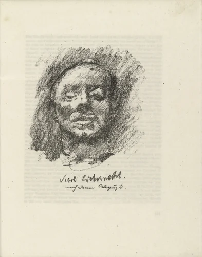Karl Liebknecht (plate facing page 104) from Gesammelte Schriften (Collected Writings) by Lovis Corinth, illustrated book, 1920