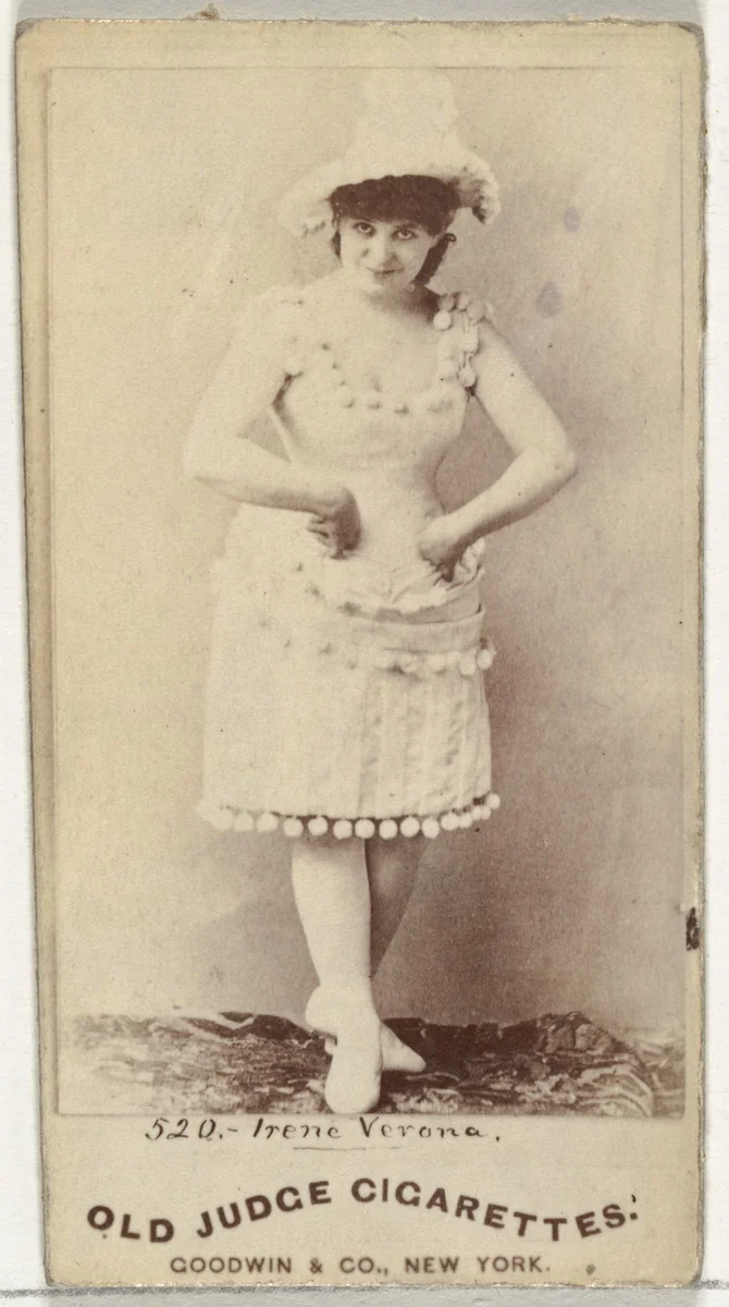 Irene Verona, from the Actors and Actresses series (N171) for Old Judge Cigarettes by Goodwin & Company, photograph, 1886-1890
