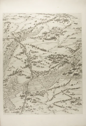 Plate Three from La Siège de la Rochelle by Jacques Callot, print, 1631