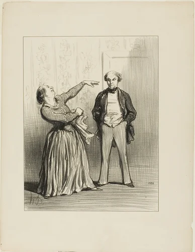“- Husbands are really not what a vain people likes to believe!,” plate 3 from Les Divorceuses by Honoré-Victorin Daumier, print, 1848