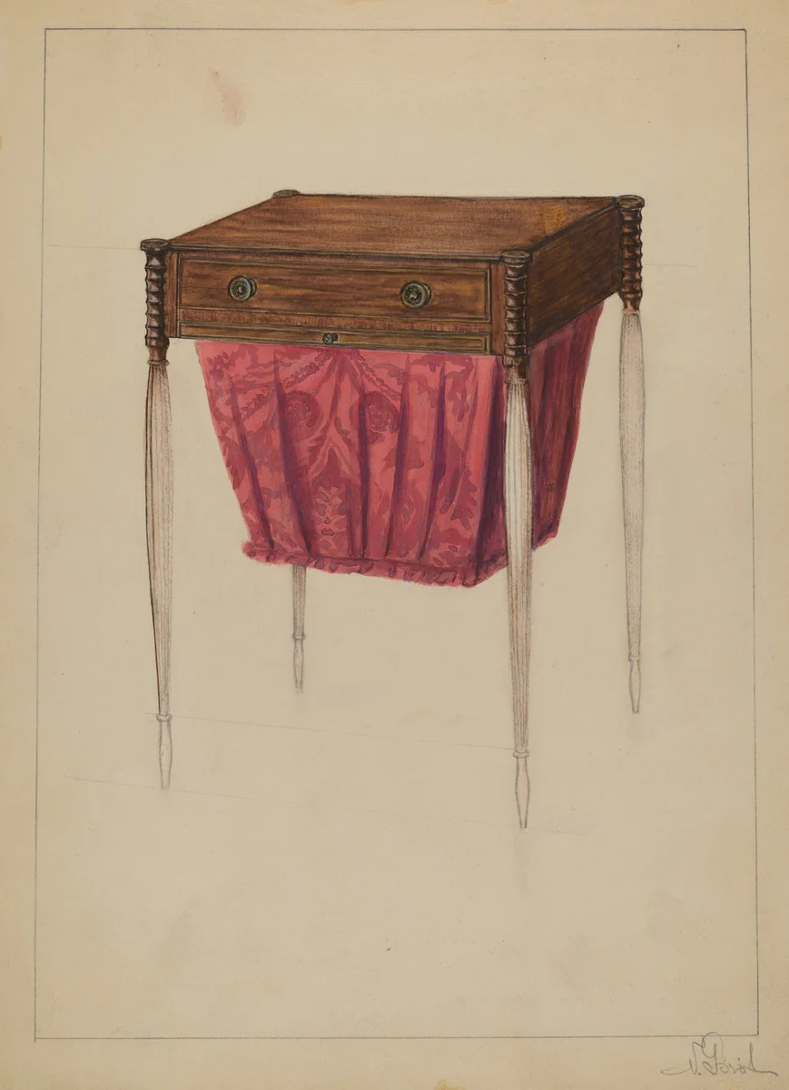 Sewing Table by Nicholas Gorid, index of american design, 1936