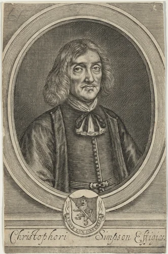 Christopher Chelys Simpson by William Faithorne, print, 1667