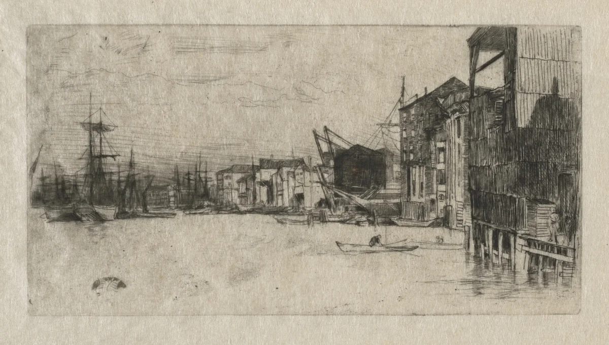 Free Trade Wharf by James McNeill Whistler, print, 1877