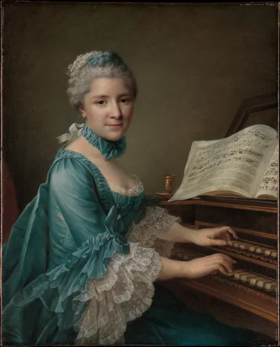 Portrait of a Woman, Said to be Madame Charles Simon Favart (Marie Justine Benoîte Duronceray, 1727–1772) by François Hubert Drouais, painting, 1757