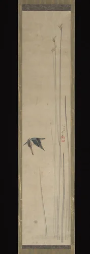 Kingfisher and Bulrushes by Katsushika Hokusai (葛飾 北斎), painting, 1800-1849