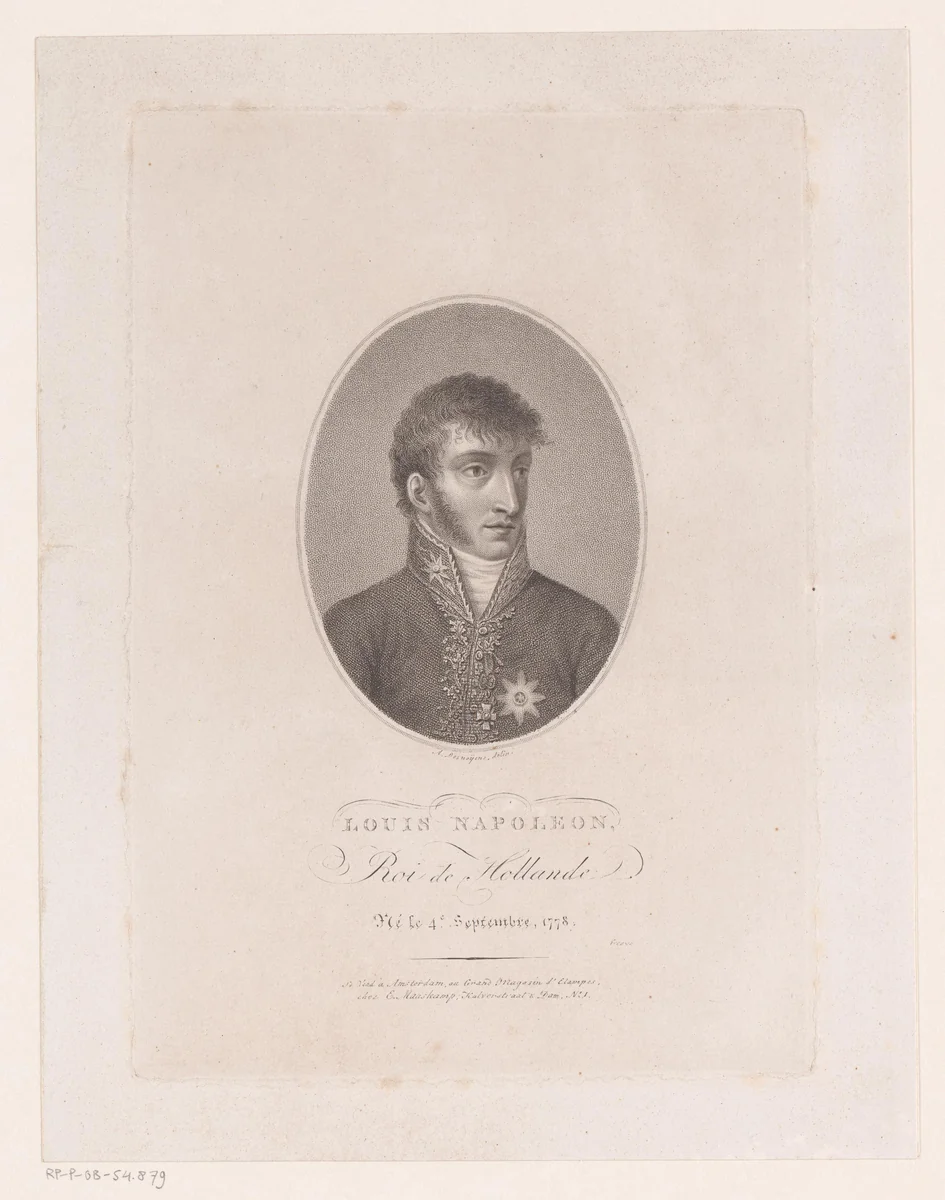 Portret van Lodewijk Napoleon Bonaparte by Ernst Thelott, print, 1806-1834