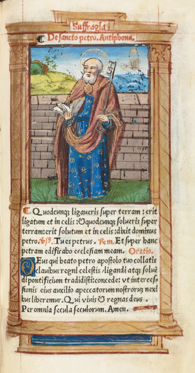 Printed Book of Hours (Use of Rome): fol. 99r, St. Peter by Guillaume Le Rouge, book, 1510
