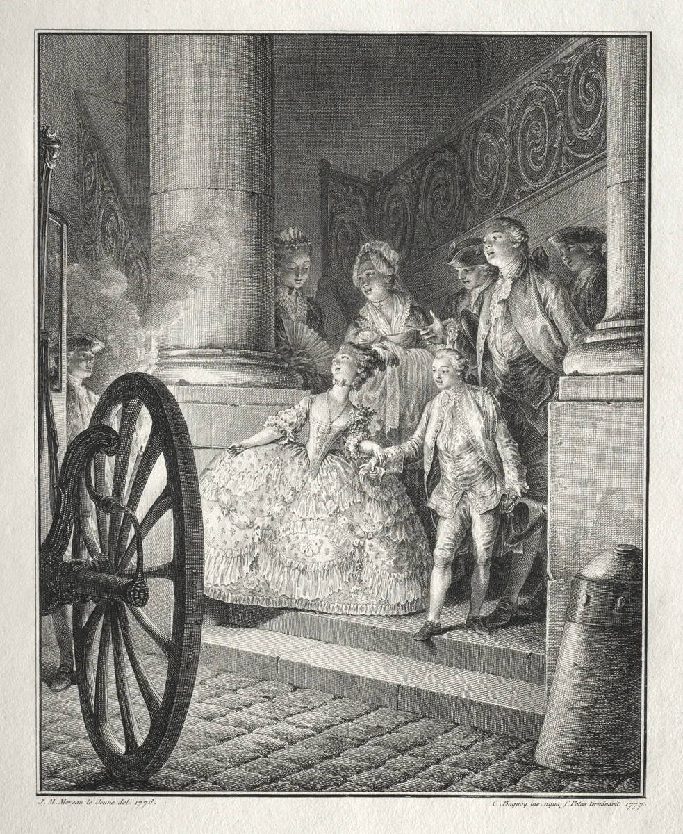 Rêtif de la Bretonne: The Little Godparents by Jean Michel Moreau, print, 1777