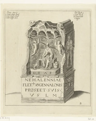 Nehalennia-altaar by Hendrick Danckerts, print, 1647