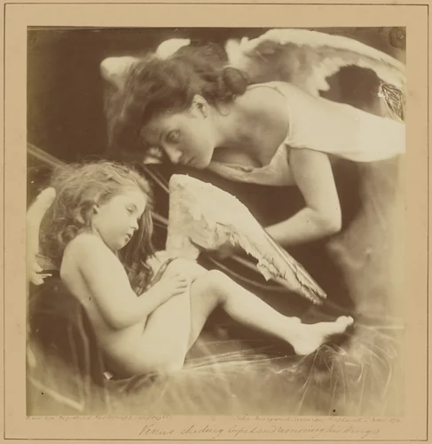 Venus Chiding Cupid and Removing His Wings by Julia Margaret Cameron, photograph, 1872