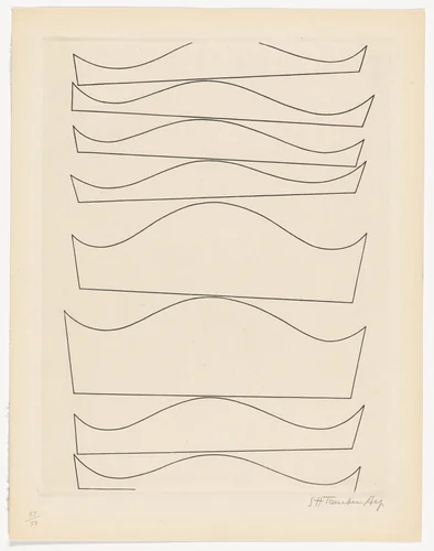 Plate (folio 43) from 23 Gravures by Sophie Taeuber-Arp, illustrated book, 1935