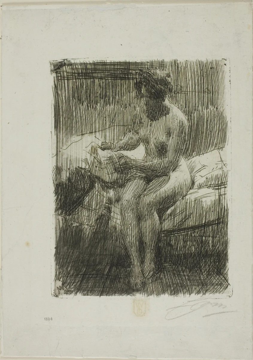 Model Reading by Anders Zorn, print, 1910