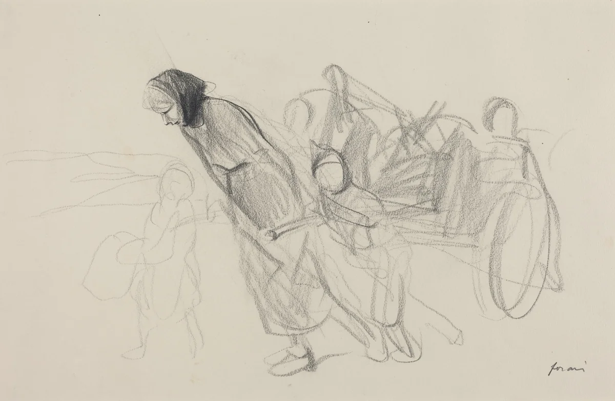 Refugees by Jean-Louis Forain, drawing, 1914-1919