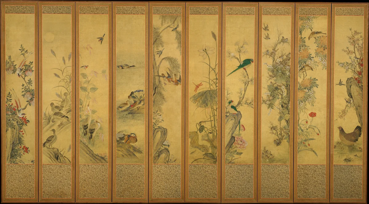 Birds and Flowers by Unidentified Artist, painting, 1867-1933