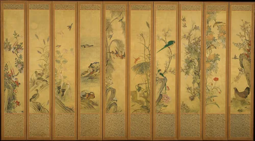 Birds and Flowers by Unidentified Artist, painting, 1867-1933