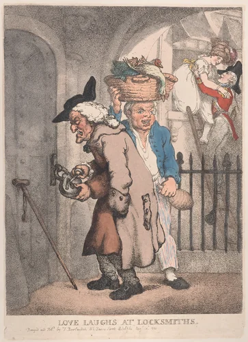 Love Laughs at Locksmiths by Thomas Rowlandson, print, 1811