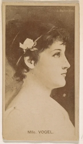 Mlle. Vogel, from the Actresses series (N245) issued by Kinney Brothers to promote Sweet Caporal Cigarettes by Kinney Brothers Tobacco Company, photograph, 1890