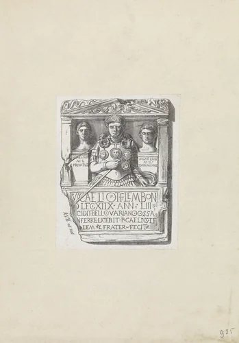Stèle met Romeins borstbeeld by Christiaan Lodewijk van Kesteren, print, 1842-1897