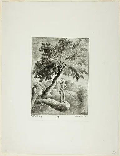 The Fisher by Emmanuel Phelippes-Beaulieu, print, 1863