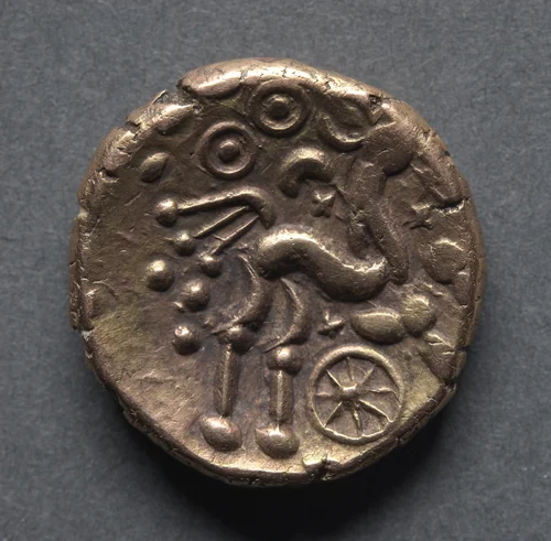 Stater: Horse, Wheel, and Crescent (reverse) by Unknown, metalwork, -10-20
