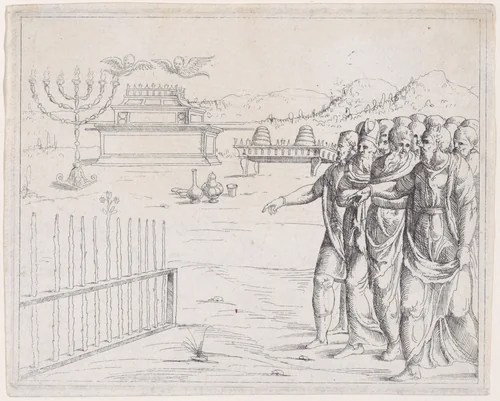 The Blossoming of Aaron's Rod, from Old and New Testaments by Augustin Hirschvogel, print, 1550