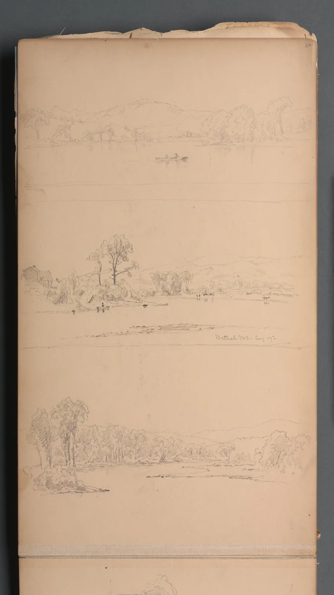 Sketchbook, page 05: "Bethel ME Aug 19th" by Sanford Robinson Gifford, book, 1859