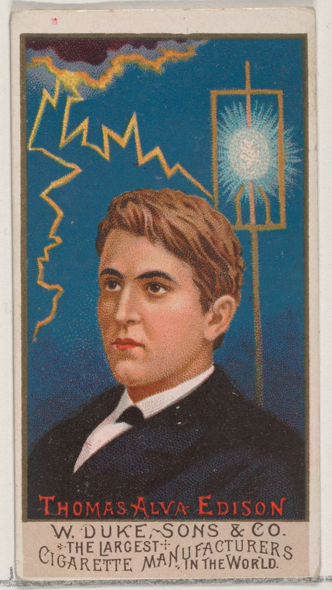 Thomas Alva Edison, from the series Great Americans (N76) for Duke brand cigarettes by W. Duke, Sons & Co., print, 1888