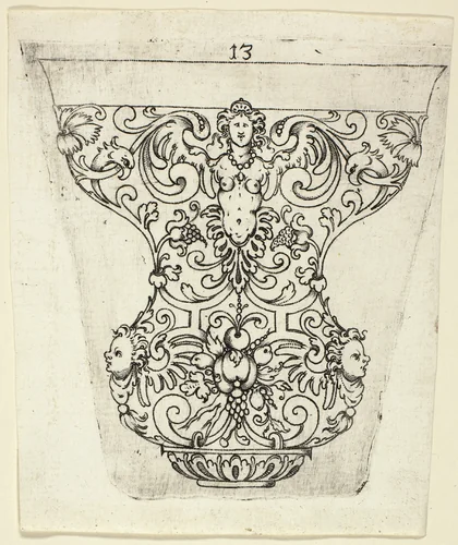 Plate 13, from twenty ornamental designs for goblets and beakers by Master A.P. German, print, 1604