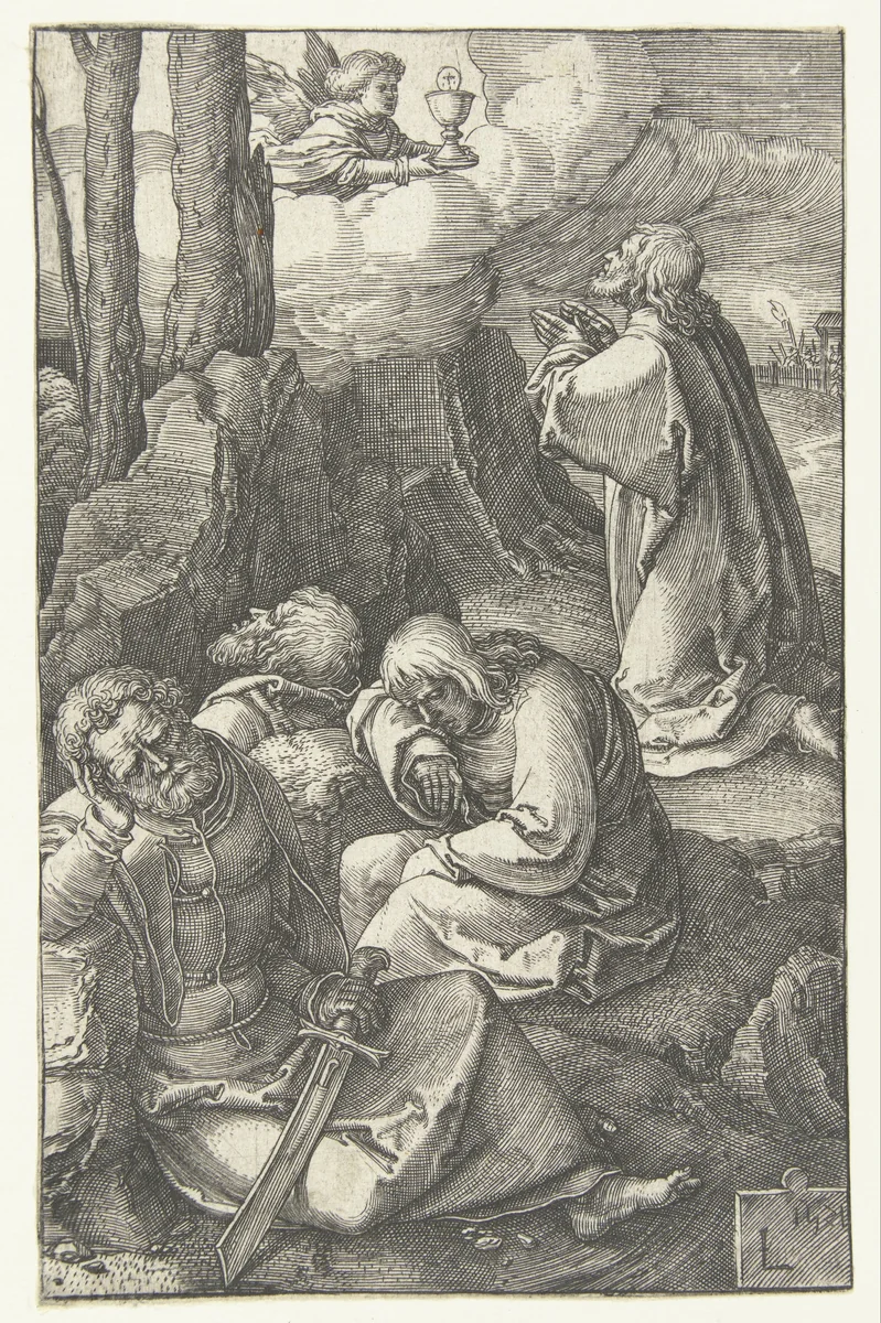 Christus in de hof van Getsemane by Unknown, print, 1521