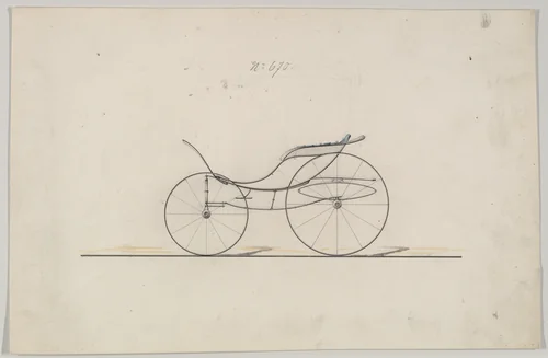 Pony Phaeton #670 by Brewster & Co., drawing, 1860-1870
