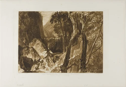 Mill near the Grand Chartreuse, plate 54 from Liber Studiorum by Joseph Mallord William Turner, print, 1816