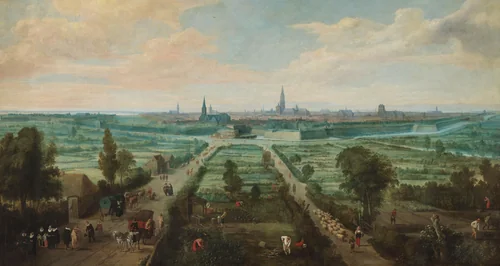 Panoramic View of Antwerp from the East by Jan Wildens, painting, 1636