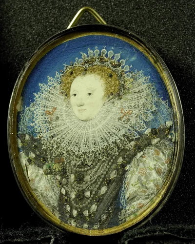 Elizabeth I (1533-1603), koningin van Engeland by Nicholas Hilliard, painting, 1557-1619