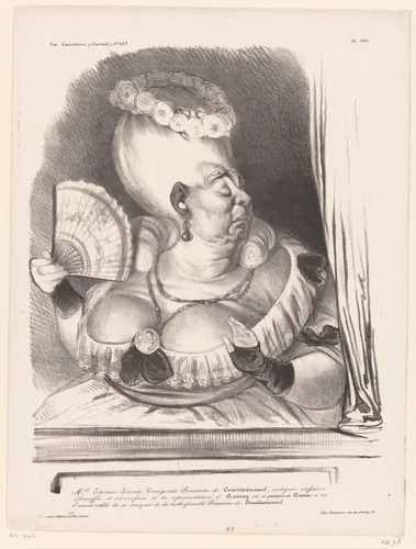 Karikatuur van het conservatieve theaterpubliek by Honoré Daumier, print, 1834