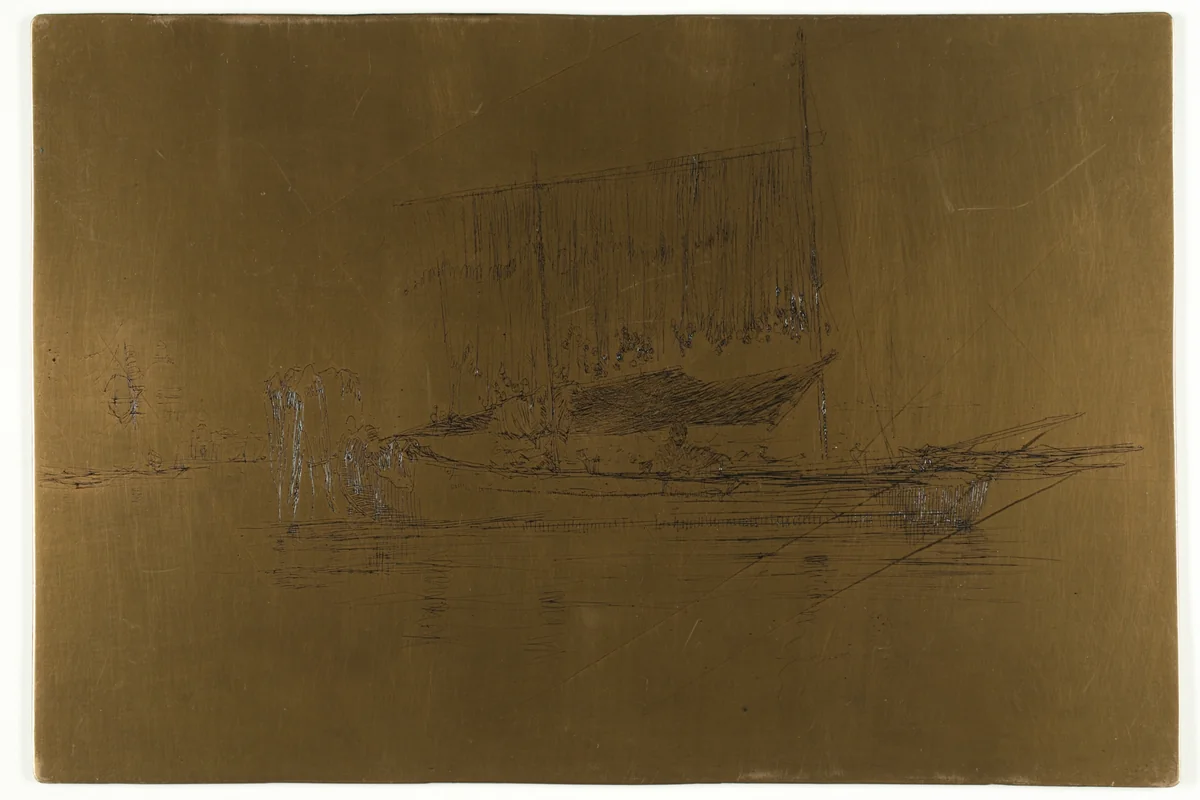 The Fishing Boat by James McNeill Whistler, metalwork, 1879-1880