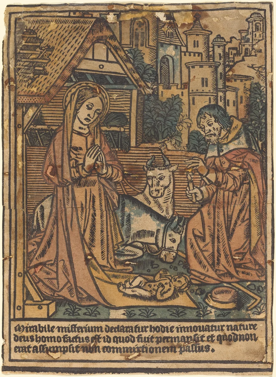 The Nativity by French 15th Century, print, 1490-1500