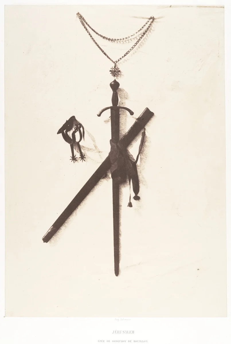 Jérusalem, Epée de Godefroy de Bouillon by Auguste Salzmann, photograph, 1854-1859