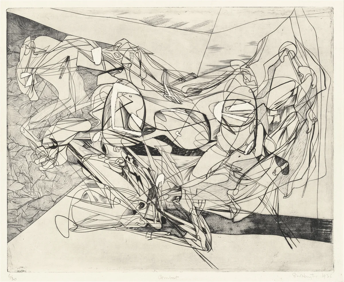 Combat by Stanley William Hayter, print, 1936